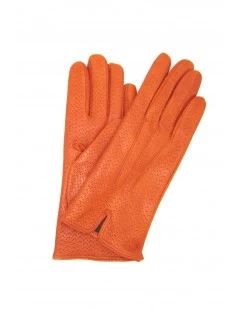 Guanti In Nappa Foderato Cashmere Arancio