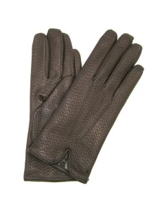 Guanti In Nappa Foderato Cashmere Testa Di Moro