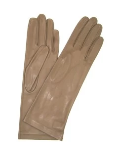 Guanto Nappa 4bt Foderato Seta Fango