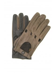 Guanto Da Guida In Nappa Con Palmo Touch Moro/Fango