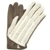 Guanto Guida Con Palmo In Nappa E Dorso In Crochet Fango