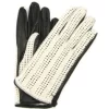 Guanto Guida Con Palmo In Nappa E Dorso In Crochet Nero