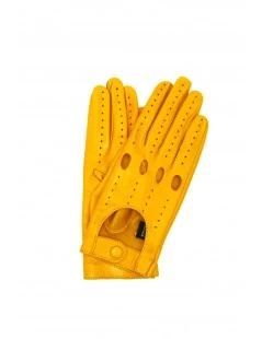 Guanto Guida In Nappa Sfoderato Dita Intere Giallo Ocra