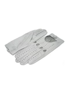 Guanto Guida In Nappa Sfoderato Dita Intere Grigio Perla - immagine 3