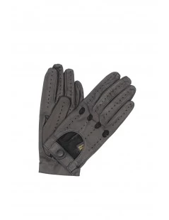 Guanto Guida In Nappa Sfoderato Dita Intere Nero