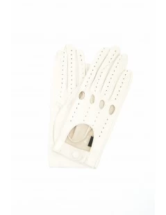 Guanto Guida In Nappa Sfoderato Dita Intere Panna