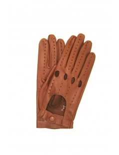 Guanto Guida In Nappa Sfoderato Dita Intere Tan