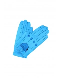 Guanto Guida In Nappa Sfoderato Dita Intere Turchese