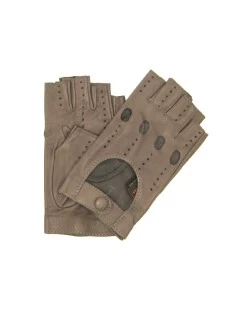 Guanto Guida In Nappa Sfoderato 1/2 Dita Fango