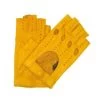 Guanto Guida In Nappa Sfoderato 1/2 Dita Giallo Ocra