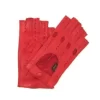 Guanto Guida In Nappa Sfoderato 1/2 Dita Rosso