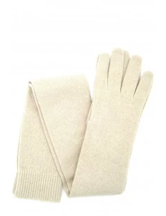 Guanto In 100% Cashmere 16bt Panna