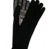 Guanto In 100% Cashmere 4bt Con Palmo In Nappa Nero/Nero