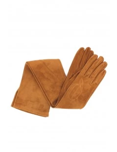 Guanto In Nappa Scamosciata Foderato In Seta Tan