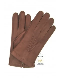 Guanto In Cervo Cucito A Mano Foderato Cashmere Tan