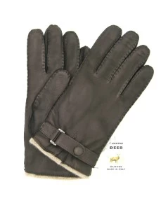 Guanto In Cervo Fod. Cashmere Con Cinturino T.Moro