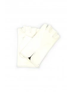 Guanto In Nappa 1/2 Dita Foderato Seta Bianco