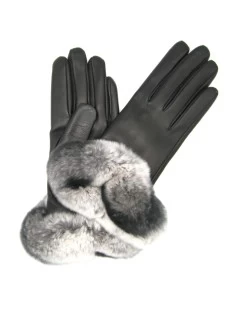 Guanto In Nappa 2bt Con Bordo Rex ,fodera Cashmere Nero