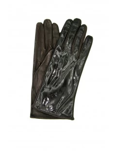 Guanto In Nappa 2bt Foderato Seta In Vernice T.Moro