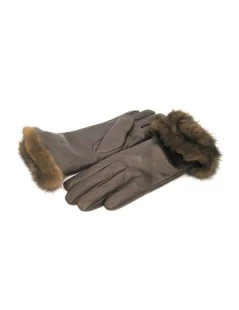 Guanto In Nappa 4bt Con Risvolto In Visone T.Moro - immagine 3