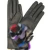 Guanto In Nappa 4bt Con Risvolto Visone Multicolor Nero