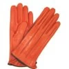 Guanto In Nappa Con Intarsi A Contrasto Arancio/Moro
