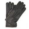 Guanto In Nappa Cucito A Mano Con Bottoncino Nero
