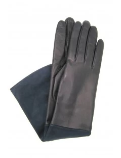 Guanto In Nappa E Namoscio Foderato In Cashmere Navy