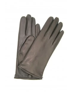 Guanti In Nappa Fod. Cashmere Con Bottone Touch Screen T.Moro