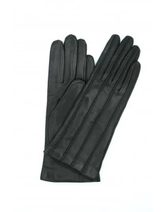 Guanto In Nappa Foderato Cashmere Con Impunture Nero