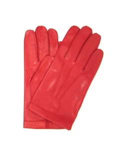 Guanto In Nappa Foderato Seta Rosso