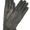 Guanto In Nappa Intrecciato Fodera Cashmere Nero