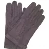 Guanto In Peccary Sfoderato Cucito A Mano Viola Scuro