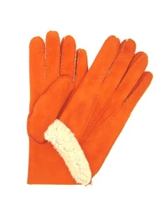 Guanto In Pelle Di Montone Arancio