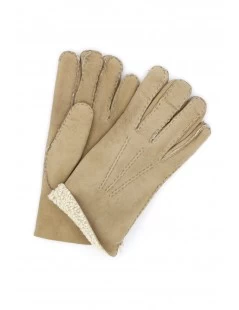 Guanto In Pelle Di Montone Beige/ Chiaro