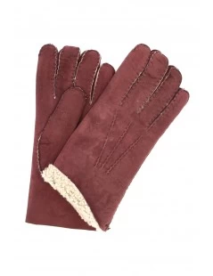 Guanto In Pelle Di Montone Bordeaux