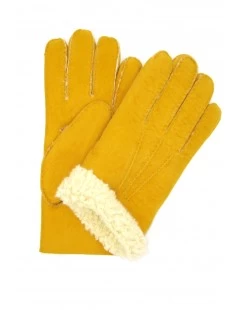 Guanto In Pelle Di Montone Giallo Ocra