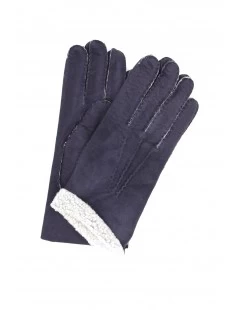 Guanto In Pelle Di Montone Navy