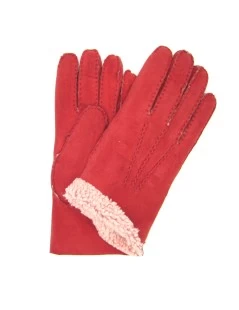 Guanto In Pelle Di Montone Rosso