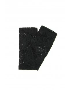 Guanto Manicotto In Merletto Di Viscosa Nero