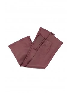 Guanto Manicotto In Nappa 10bt Foderato Seta Bordeaux