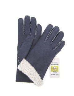 Guanto Montone Cucito A Mano Navy