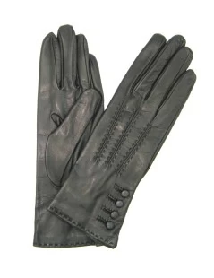 Guanto Nappa 4bt Con Bottoncini Fod.seta Nero