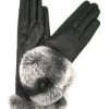 Guanto Nappa Con Risvolto Rex ,fodera Cashmere. Nero