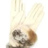 Guanto Nappa Con Risvolto Rex ,fodera Cashmere. Panna