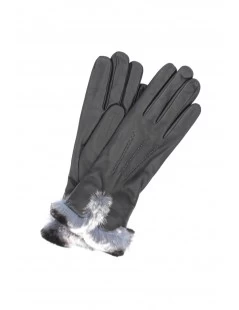 Guanto Nappa Fodera Cashmere Bordo Rex Grigio Scuro