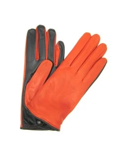 Guanto Nappa Fodera Cashmere Touch Screen Arancio/Moro
