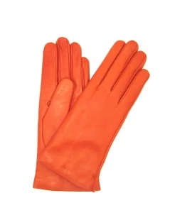 Guanto Nappa Foderato Cashmere Arancio Scuro