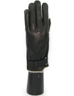 Guanto In Nappa Foderato Cashmere Con Cinturino Nero - immagine 4