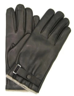 Guanto In Nappa Foderato Cashmere Con Cinturino T.Moro